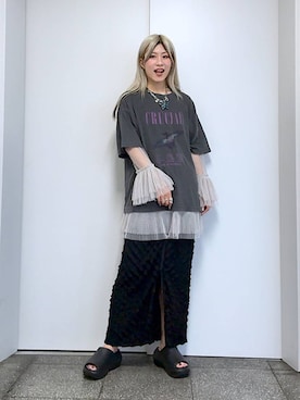 JEANASIS（ジーナシス）の「カットフリルZIPナロースカート