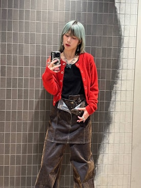 「アイテム（デニムスカート）」を使った、あゆねさん（レディース・164cm）の冬コーディネート