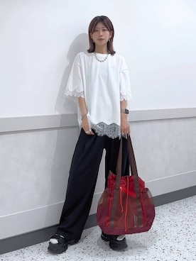 「JEANASIS（ジーナシス）のアイテム」を使った、あゆねさん（レディース・164cm）の夏コーディネート