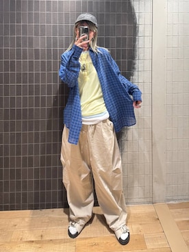 「JEANASIS（ジーナシス）のアイテム（キャップ）」を使った、あゆねさん（レディース・164cm）の春コーディネート