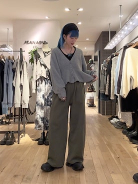 「ウエストゴム」｜「アイテム（スウェットパンツ）」を使った、あゆねさん（レディース・164cm）の秋コーディネート