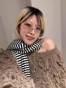 「アイテム（ストール/ショール）」を使った、あゆねさん（レディース・164cm）の秋コーディネート