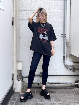 「JEANASIS（ジーナシス）のアイテム（サンダル）」を使った、あゆねさん（レディース・164cm）の夏コーディネート