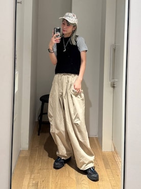 「JEANASIS（ジーナシス）のアイテム（キャップ）」を使った、あゆねさん（レディース・164cm）の春コーディネート