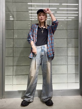 「JEANASIS（ジーナシス）のアイテム」を使った、あゆねさん（レディース・164cm）の夏コーディネート