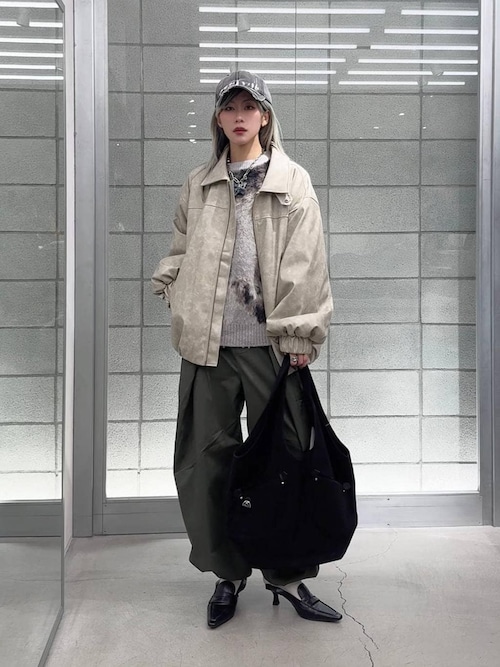 セール】ヴィンテージパファーレザーブルゾン【中綿入りで冬の防寒も