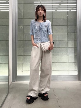 「JEANASIS（ジーナシス）のアイテム（サンダル）」を使った、あゆねさん（レディース・164cm）の夏コーディネート