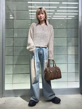 「アイテム（ボストンバッグ、グリーン系）」を使った、あゆねさん（レディース・164cm）の夏コーディネート