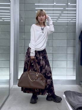 「アイテム（チャーム）」を使った、あゆねさん（レディース・164cm）の夏コーディネート