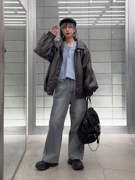 「アイテム（バックパック/リュック）」を使った、あゆねさん（レディース・164cm）の冬コーディネート