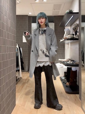 「アイテム（ピーコート）」を使った、あゆねさん（レディース・164cm）の秋コーディネート