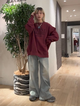 「JEANASIS（ジーナシス）のアイテム（スウェット）」を使った、あゆねさん（レディース・164cm）の秋コーディネート