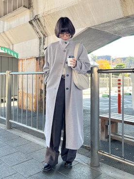 「LEPSIM」｜「アイテム（ステンカラーコート）」を使った、ミヨちゃんさん（レディース・165cm）の秋コーディネート