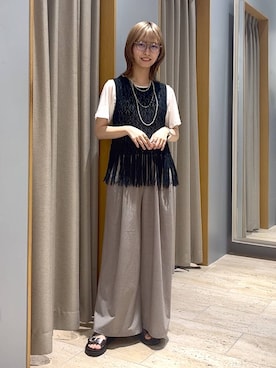 「アイテム（ネックレス）」を使った、ミヨちゃんさん（レディース・166cm）の夏コーディネート