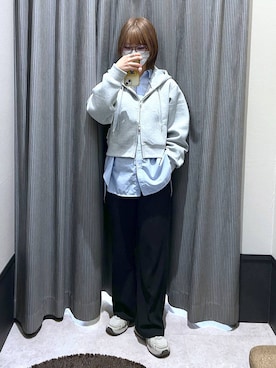 「20代_LEPSIM」｜「アイテム（スラックス）」を使った、ミヨちゃんさん（レディース・166cm）の冬コーディネート