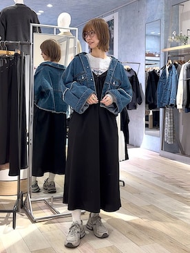 「20代_LEPSIM」｜「アイテム（ワンピース/ドレス）」を使った、ミヨちゃんさん（レディース・166cm）の冬コーディネート