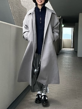 「LEPSIM」｜「アイテム（ステンカラーコート）」を使った、ミヨちゃんさん（レディース・165cm）の冬コーディネート
