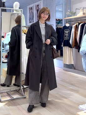 「LEPSIM（レプシィム）のアイテム（チェスターコート）」を使った、ミヨちゃんさん（レディース・166cm）の冬コーディネート
