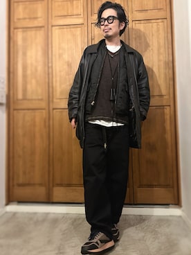 「アイテム（メガネ）」を使った、別宮聖一 ( ベックセイイチ )さん（メンズ・169cm）の春コーディネート