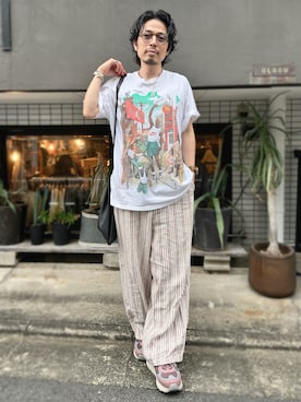 「古着」｜別宮聖一 ( ベックセイイチ )さん（メンズ・169cm）の夏コーディネート