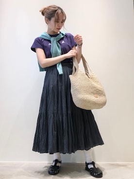 「agnes b.（アニエスベー）のアイテム（スカート）」を使った、agnès b.さん（レディース・164cm）の夏コーディネート