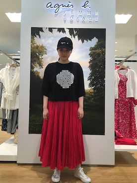 「agnes b.（アニエスベー）のアイテム（スカート）」を使った、agnès b.さん（レディース・158cm）の夏コーディネート
