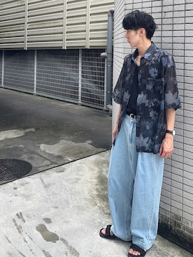 「シアーシャツ」｜YASUHIROさん（メンズ・175cm・30代）の秋コーディネート