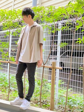 「PBLIM（ページボーイリム）のアイテム（タンクトップ）」を使った、YASUHIROさん（メンズ・175cm）の秋コーディネート