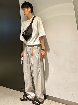 「Champion（チャンピオン）のアイテム（バッグ）」を使った、YASUHIROさん（メンズ・175cm）の夏コーディネート