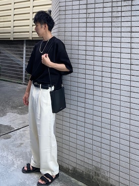 「shiki tokyo（シキトウキョウ）のアイテム（アクセサリー）」を使った、YASUHIROさん（メンズ・175cm）の夏コーディネート