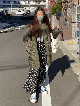 「THE SHINZONE（ザ　シンゾーン）のアイテム（ミリタリージャケット）」を使った、murmurswさん（レディース・162cm）の冬コーディネート
