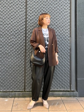 「russet（ラシット）のアイテム（ショルダーバッグ）」を使った、gako33さん（レディース・160cm）の秋コーディネート