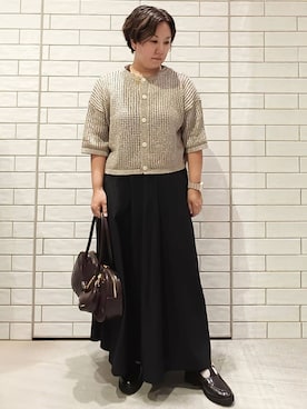 「アイテム（チャーム、ブラウン系）」を使った、かなこさん（レディース・151cm）の夏コーディネート
