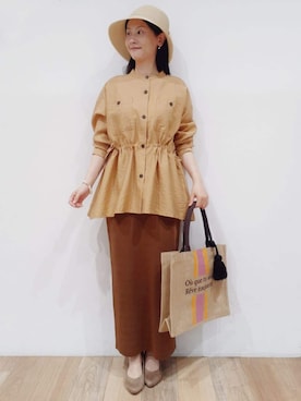 「grove（グローブ）のアイテム（帽子）」を使った、nicoさん（レディース・158cm）の春コーディネート