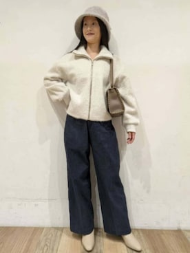 「grove（グローブ）のアイテム（ハット）」を使った、nicoさん（レディース・158cm）の秋コーディネート