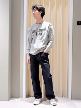 「CONVERSE（コンバース）の◆CONVERSE JACK PURCELL(コンバース ジャックパーセル)（スニーカー、グレー系）」を使った、ryogo520さん（メンズ・177cm）の春コーディネート