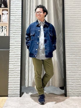 「THE SHOP TK （ザ ショップ ティーケー ）の累計売上40万本突破！！プレミアムスキニーパンツ　【Sサイズ～/6色展開/360°ストレッチ/洗濯機OK】（その他パンツ、グリーン系）」を使った、KENJI Iさん（メンズ・162cm）の冬コーディネート