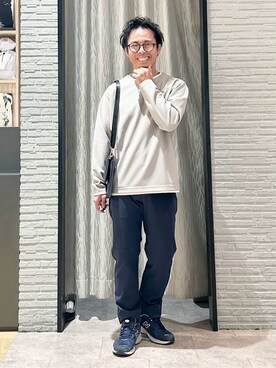 「THE SHOP TK （ザ ショップ ティーケー ）の2WAYクラッチバッグ【冠婚葬祭/ビジネス/セレモニー/パーティー】（ショルダーバッグ、ブラック系）」を使った、KENJI Iさん（メンズ・162cm）の冬コーディネート