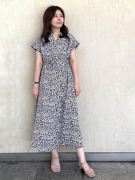 「OPAQUE.CLIP（オペークドットクリップ）のアイテム（サンダル）」を使った、えみさん（レディース・161cm）の夏コーディネート