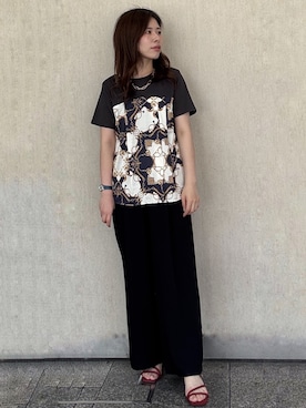 「OPAQUE.CLIP（オペークドットクリップ）のアイテム（サンダル）」を使った、えみさん（レディース・161cm）の夏コーディネート