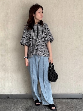 「OPAQUE.CLIP（オペークドットクリップ）のアイテム（サンダル）」を使った、えみさん（レディース・161cm）の春コーディネート