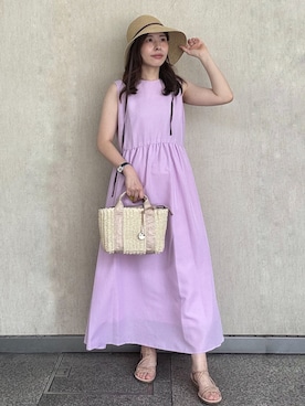 「OPAQUE.CLIP（オペークドットクリップ）のアイテム（サンダル）」を使った、えみさん（レディース・161cm）の夏コーディネート