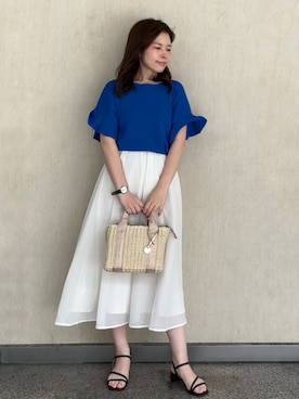 「OPAQUE.CLIP（オペークドットクリップ）のアイテム（サンダル）」を使った、えみさん（レディース・161cm）の春コーディネート