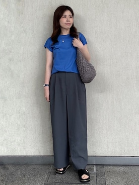 「OPAQUE.CLIP（オペークドットクリップ）のアイテム（サンダル）」を使った、えみさん（レディース・161cm）の夏コーディネート