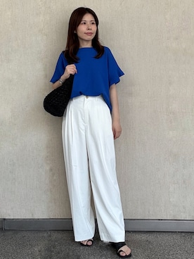 「OPAQUE.CLIP（オペークドットクリップ）のアイテム（サンダル）」を使った、えみさん（レディース・161cm）の春コーディネート