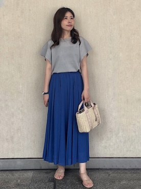 「OPAQUE.CLIP（オペークドットクリップ）のアイテム（サンダル）」を使った、えみさん（レディース・161cm）の夏コーディネート