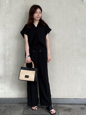 「OPAQUE.CLIP（オペークドットクリップ）のアイテム（サンダル）」を使った、えみさん（レディース・161cm）の夏コーディネート
