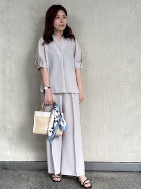 「OPAQUE.CLIP（オペークドットクリップ）のアイテム（サンダル）」を使った、えみさん（レディース・161cm）の春コーディネート