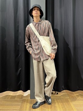 「KLEMAN（クレマン）の【KLEMAN／クレマン】 FRODAN Uチップレザーシューズ（その他シューズ、ブラック系）」を使った、motoさん（メンズ・173cm）の秋コーディネート