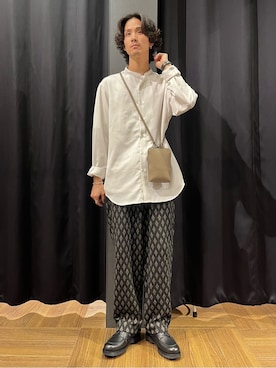 「KLEMAN（クレマン）の【KLEMAN／クレマン】 FRODAN Uチップレザーシューズ（その他シューズ、ブラック系）」を使った、motoさん（メンズ・173cm）の秋コーディネート